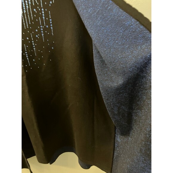Alfred Dunner Women's Sweater Black/Blue Beaded Sparkle Size Large - Picture 7 of 8